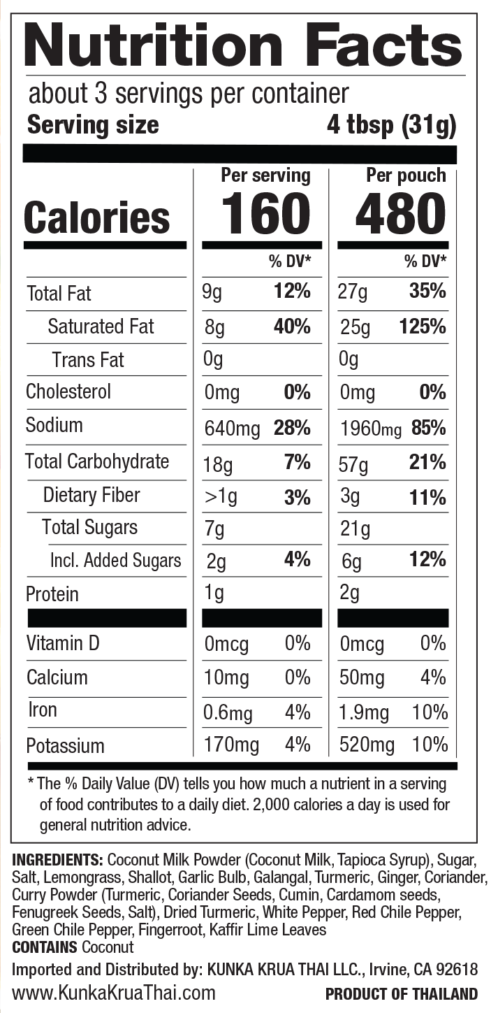 Thai Yellow Curry Dried Mix
